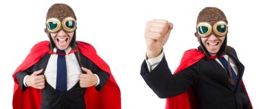 adam beyaz izole kırmızı kaplı