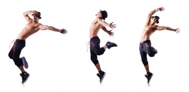 yırtık dansçı üzerinde beyaz izole