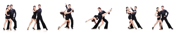 Par de dançarinos isolados no branco — Fotografia de Stock