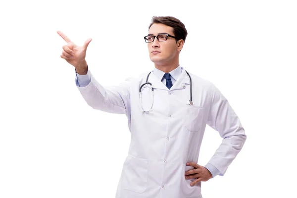 Giovane medico isolato su sfondo bianco — Foto Stock