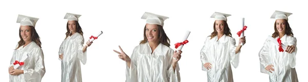 Jeune étudiant isolé sur blanc — Photo