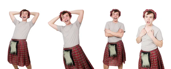 Divertente scotsman isolato su bianco — Foto Stock