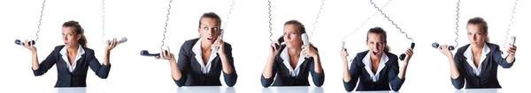 Call center assistant responding to calls — Stock Photo, Image