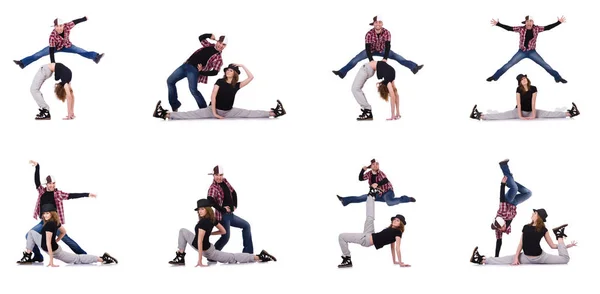 Pair of dancers dancing modern dances — Stock Photo, Image