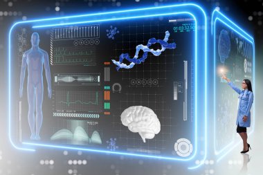 Fütürist tıp konseptinde kadın doktor