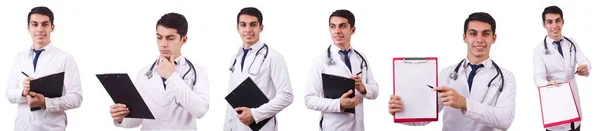 Médico masculino aislado en el blanco — Foto de Stock