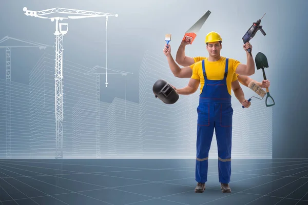 Jack of all trades concept with worker — Stock Photo, Image