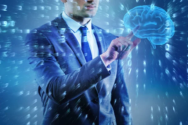 Geschäftsmann im Konzept der künstlichen Intelligenz — Stockfoto