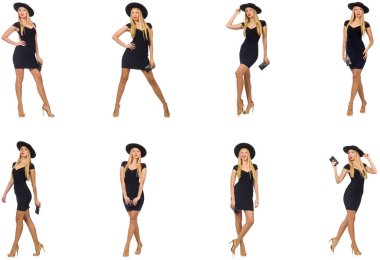 Kadın moda izole üzerinde beyaz görünüyor