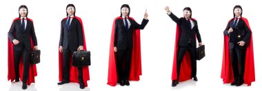 adam beyaz izole kırmızı kaplı