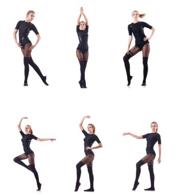 dans kadın üzerinde beyaz izole