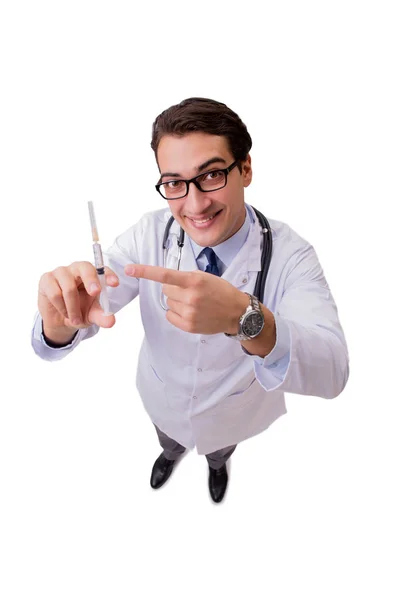 Männlicher Arzt isoliert auf weißem Hintergrund — Stockfoto