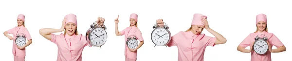 Kvinnlig läkare missar sina deadlines — Stockfoto