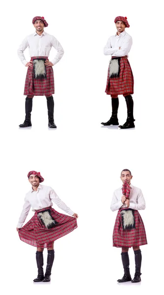 Scotsman beyaz izole kavramı ile eğlence — Stok fotoğraf
