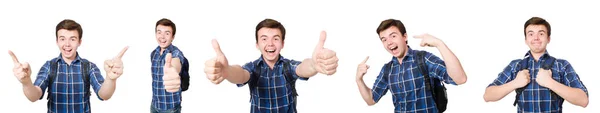 Young student isolated on the white background — Stock Photo, Image