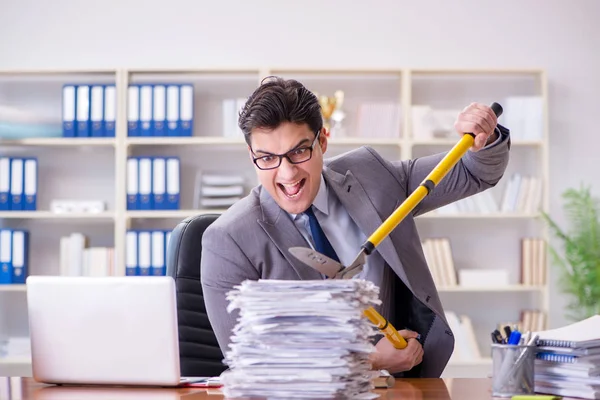 Angry aggressive businessman in the office — Stock Photo, Image