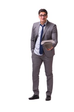 İflas etmiş işadamı beyaz arka planda izole edilmiş