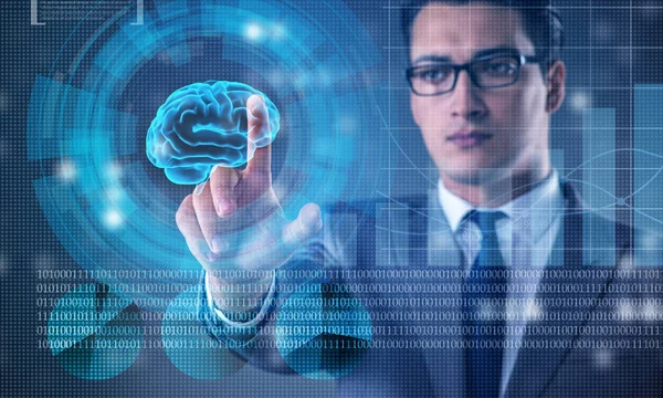 Geschäftsmann im Konzept der künstlichen Intelligenz — Stockfoto