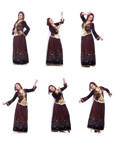 Молода леді танцює традиційний азербайджанський танець — стокове фото