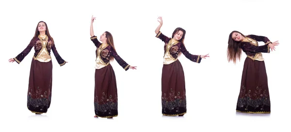 Young lady dancing traditional azeri dance — Stock Photo, Image