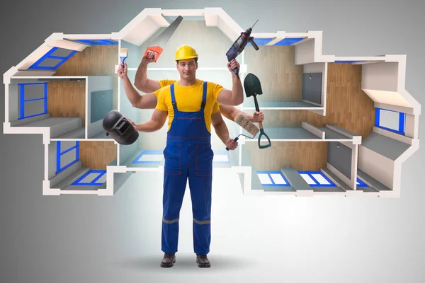 Jack of all trades concept with worker — Stock Photo, Image