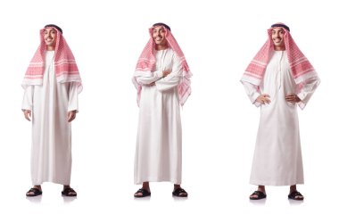 Arap adam beyazlar üzerinde izole.