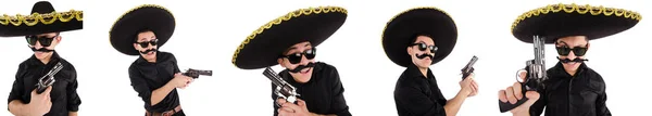 Lustiger Mexikaner mit Sombrero-Hut — Stockfoto