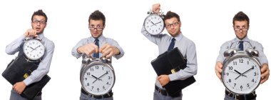 Beyaz saatli iş adamı kolajı