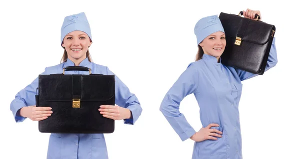 Woman doctor isolated on the white — Stock Photo, Image