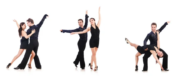 Een paar dansers geïsoleerd op het witte doek — Stockfoto