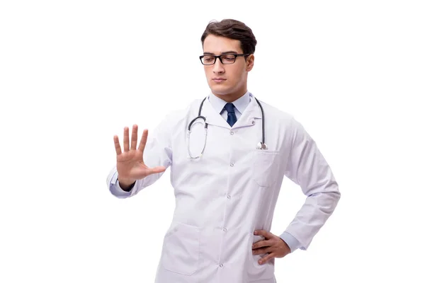 Junger Arzt isoliert auf weißem Hintergrund — Stockfoto