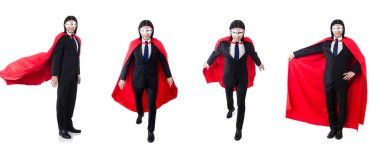 adam beyaz izole kırmızı kaplı