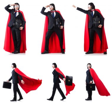 adam beyaz izole kırmızı kaplı