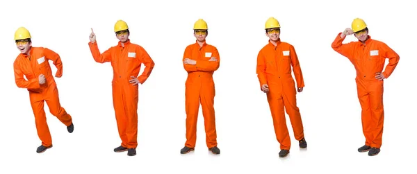 Trabajador industrial aislado en el fondo blanco —  Fotos de Stock