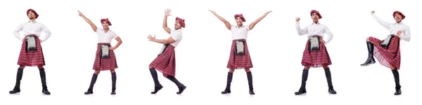 Conceito de tradições escocesas com pessoa vestindo kilt — Fotografia de Stock