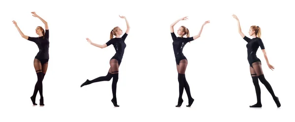 Ženy tančí izolované na bílém — Stock fotografie