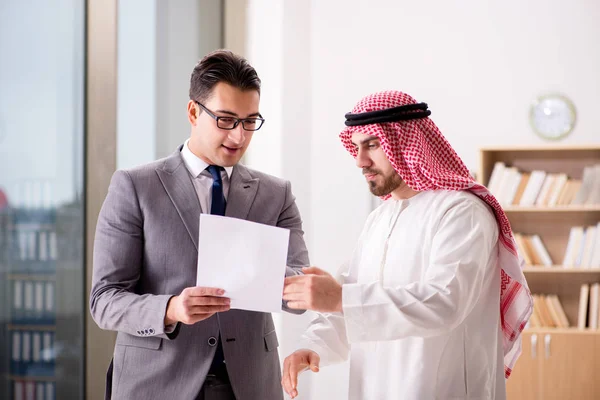 Diverse business concept with arab businessman — Stock Photo, Image