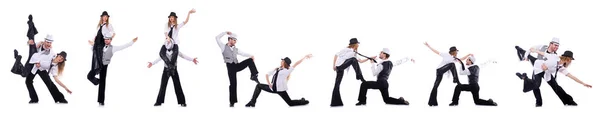 Pareja de bailarines bailando bailes modernos — Foto de Stock