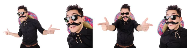 Grappig Mexicaans met sombrero in concept — Stockfoto