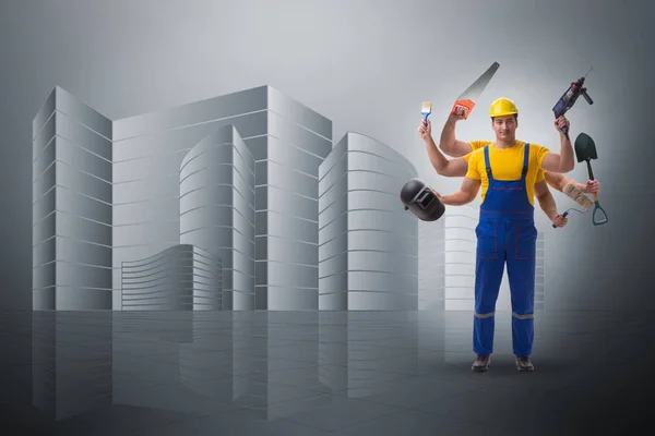 Jack of all trades concept with worker — Stock Photo, Image