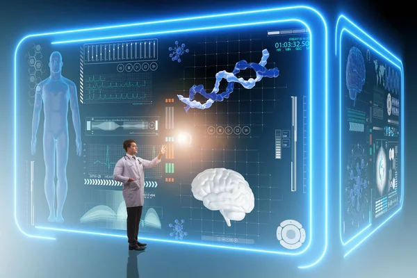 미래 의학 개념을 연구하는 사람 — 스톡 사진