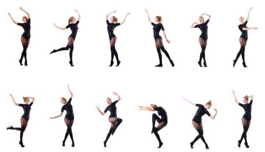 dans kadın üzerinde beyaz izole