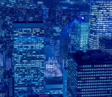 Günbatımında New York Manhattan manzarası