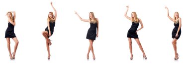 Beyaz arka plan üzerinde izole uzun modeli