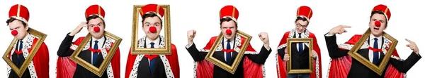 滑稽的小丑鼻子商人 — 图库照片