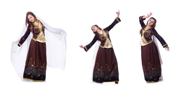 Genç Bayan geleneksel azeri dans dans — Stok fotoğraf