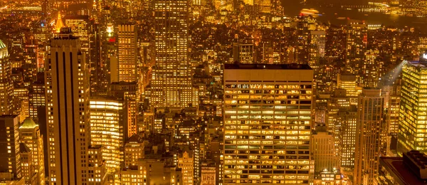 Pohled na New York Manhattan během západu slunce — Stock fotografie