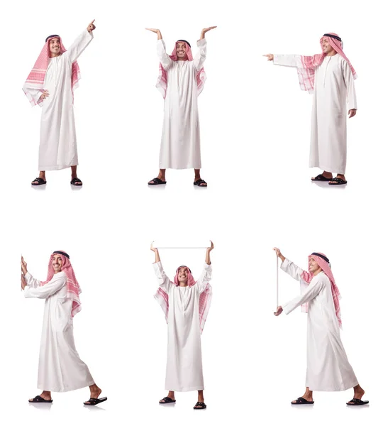 Arabische man dringende virtuele knoppen — Stockfoto