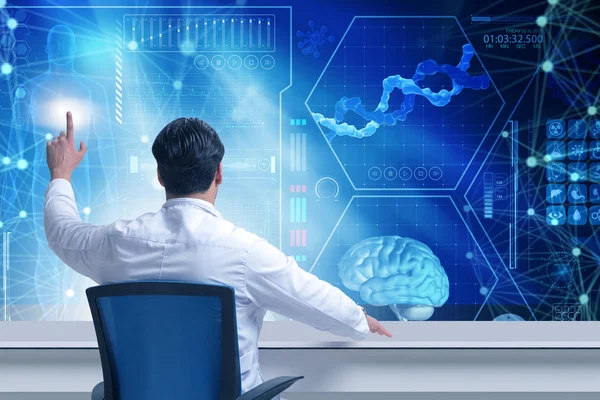 Doctor in de telegeneeskunde futuristisch medisch concept — Stockfoto