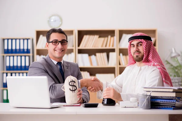 Diverse business concept with arab businessman — Stock Photo, Image